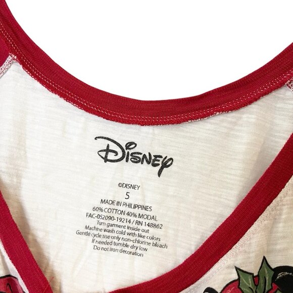Torrid Disney Holiday Mickey Mouse Donald Duck Red Henley Sleep Top Naughty Nice - Picture 5 of 7